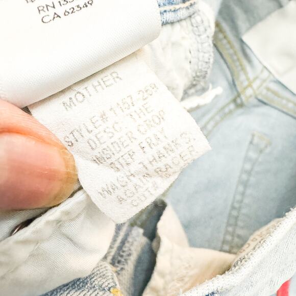 Mother Superior The Insider Crop Step Fray Thanks, Again Racer Denim Jean Sz 24 - Picture 7 of 10